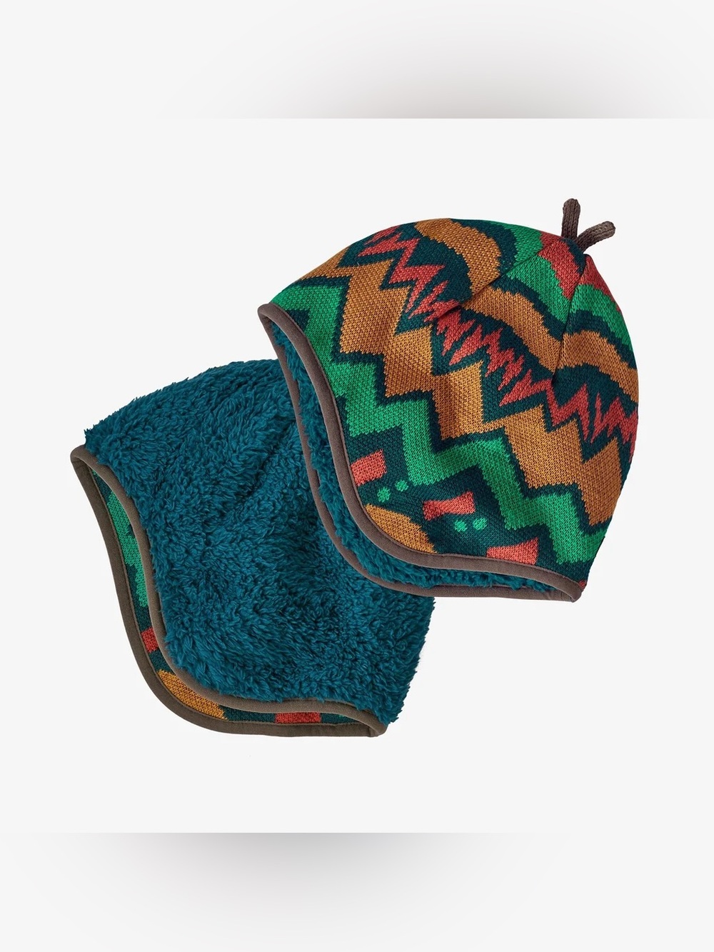 Patagonia Baby Reversible Beanie Geo Knit Small-Nettle Green 3-6 Months NEW